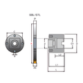 Y.T.Adapter Holder for 80mm to 100mm Slitting Saws - 22 Spigot Size - BL45-22 thumbnail 2