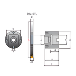 Y.T.Adapter Holder for 80mm to 100mm Slitting Saws - 22 Spigot Size - BL45-22