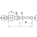 ITP Straight Styli - Type C - Ruby Ball - M5 Thread x 32mm Overall Length - FHM501311032