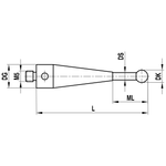 ITP Straight Styli - Type E - Ruby Ball - M5 Thread x 55mm Overall Length - FTM501511055