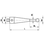 ITP Straight Styli - Type E - Ruby Ball - M5 Thread x 55mm Overall Length - FTM502011055