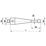ITP Straight Styli - Type E - Ruby Ball - M5 Thread x 55mm Overall Length - FTM502511055
