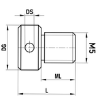 ITP Thread Measuring Gauges - stainless steel Base Material - M5 Thread Size x 16mm Overall Length - GWM500010016