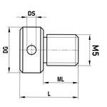 ITP Thread Measuring Gauges - stainless steel Base Material - M5 Thread Size x 20mm Overall Length - GWM800015020