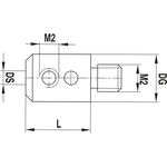 ITP Holder for non threaded styli - stainless steel Base Material - M2 Thread x 8mm Overall Length - KHM201006008