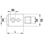 ITP Holder for non threaded styli - stainless steel Base Material - M2 Thread x 8mm Overall Length - KHM201506008