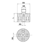ITP Holder for non threaded styli - titanium Base Material - M5 Thread x 10mm Overall Length - KHM500015020