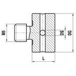 ITP Holder for non threaded styli - titanium Base Material - M5 Thread x 6mm Overall Length - KHM500020010