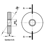 ITP Disc Styli stainless steel Prob Ball Material - M5 Thread x 15mm Ball Diameter - Type N - KIM504015M50