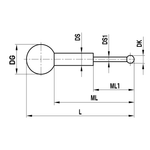 ITP Straight Styli - Other - Ruby Ball - M5 Thread x 17.5mm Overall Length - KKM501010017