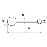 ITP Straight Styli - Other - Ruby Ball - M5 Thread x 28.5mm Overall Length - KKM502015028