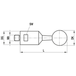 ITP Calibration Sphere ceramic Ball Material - M8 x 25mm Ball Diameter