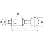 ITP Calibration Sphere ceramic Ball Material - M8 x 30mm Ball Diameter