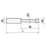 ITP Straight Styli - Type T - Ruby Ball - Without Thread x 15.25mm Overall Length - KTM5002501015