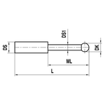ITP Straight Styli - Type T - Ruby Ball - Without Thread x 22mm Overall Length - KTM500302022