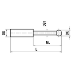 ITP Straight Styli - Type T - Ruby Ball - Without Thread x 35.25mm Overall Length - KTM500504035
