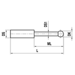 ITP Straight Styli - Type T - Ruby Ball - Without Thread x 35.4mm Overall Length - KTM500804035
