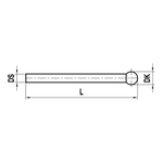 ITP Straight Styli - Type S - Ruby Ball - Without Thread x 26.35mm Overall Length - KTM501310026