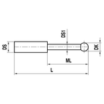 ITP Straight Styli - Type T - Ruby Ball - Without Thread x 23mm Overall Length - KTM502002022
