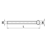ITP Straight Styli - Type S - Ruby Ball - Without Thread x 27mm Overall Length - KTM502010027