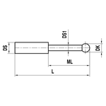 ITP Straight Styli - Type T - Ruby Ball - Without Thread x 37.5mm Overall Length - KTM505004037