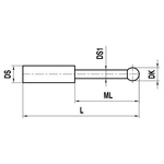 ITP Straight Styli - Type S - Ruby Ball - Without Thread x 40mm Overall Length - KTM510004040