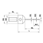 ITP Straight Styli - Type G - Ruby Ball - M5 Thread x 22.1mm Overall Length - LHM500611022