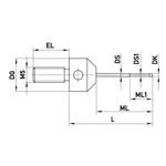 ITP Straight Styli - Type G - Ruby Ball - M5 Thread x 22.5mm Overall Length - LHM501011022