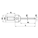 ITP Straight Styli - Type F - Ruby Ball - M5 Thread x 32.85mm Overall Length - LHM501311032