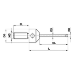 ITP Straight Styli - Type F - Ruby Ball - M5 Thread x 34mm Overall Length - LHM502511034