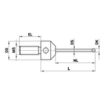 ITP Straight Styli - Type F - Ruby Ball - M5 Thread x 25.5mm Overall Length - LHM503011025