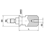 ITP Thread Adaptors - stainless steel Base Material - M6 Thread x 29mm Overall Length - RIM630016029