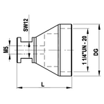 ITP Thread Adaptors - stainless steel Base Material - M6 Thread x 39mm Overall Length - RIUN11/4M538039