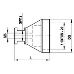 ITP Thread Adaptors - stainless steel Base Material - M6 Thread x 39mm Overall Length - RIUN11/4M638039