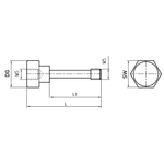 ITP Clamping Screw for Star Styli - Spherical Discs or Cubes - stainless steel Base Material - M5 Thread Size x 18mm Overall Length - SIM500010017