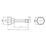 ITP Clamping Screw for Star Styli - Spherical Discs or Cubes - stainless steel Base Material - M5 Thread Size x 30mm Overall Length - SIM500021030