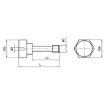 ITP Clamping Screw for Star Styli - Spherical Discs or Cubes - stainless steel Base Material - M5 Thread Size x 30mm Overall Length - SIM50M220030