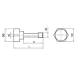 ITP Clamping Screw for Star Styli - Spherical Discs or Cubes - stainless steel Base Material - M5 Thread Size x 35mm Overall Length - SIM50M226035