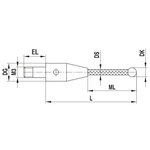 ITP Straight Styli - Other - Ruby Ball - M3 XXT Thread x 30mm Overall Length - TCM303005030