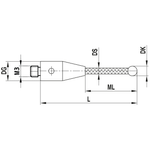 ITP Straight Styli - Type A - Ruby Ball - M3 XXT Thread x 75mm Overall Length - TCM304005075