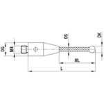 ITP Straight Styli - Type A - Ruby Ball - M3 XXT Thread x 50mm Overall Length - TCM306005050