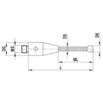 ITP Straight Styli - Type A - Diamond Coated Ball - M3 XXT Thread x 33mm Overall Length - TCM3DC3005033