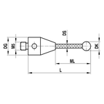 ITP Straight Styli - Type A - Ruby Ball - M5 Thread x 150mm Overall Length - TCM508011150