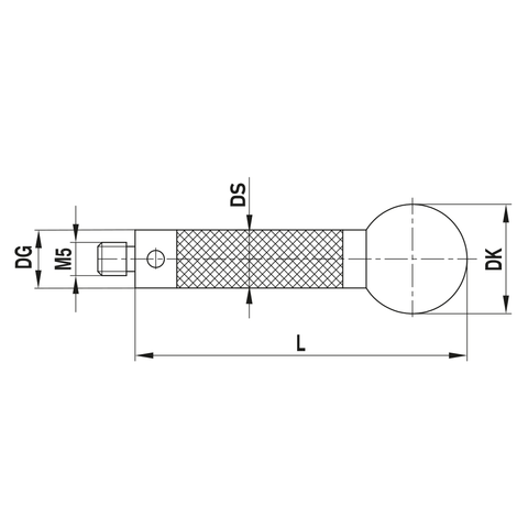 ITP Straight Styli - Type J - Ceramic Ball - M5 Thread x 500mm Overall Length - TCM515011500