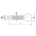 ITP Straight Styli - Type J - Ceramic Ball - M5 Thread x 200mm Overall Length - TCM520011200