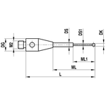 ITP Straight Styli - Type B - Ruby Ball - M2 Thread x 17mm Overall Length - THM2002503017