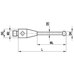 ITP Straight Styli - Type A - Ruby Ball - M2 Thread x 10.5mm Overall Length - THM2010R3010