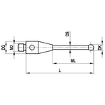 ITP Straight Styli - Type A - Ruby Ball - M2 Thread x 21mm Overall Length - THM2020R3021