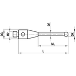 ITP Straight Styli - Type A - Ruby Ball - M2 Thread x 22.5mm Overall Length - THM205003022
