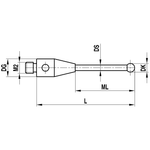 ITP Straight Styli - Type A - Silicon Nitride Ball - M2 Thread x 20.5mm Overall Length - THM2S1003021